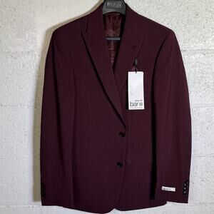 Bar III Men's Slim-Fit Wool Blend Suit Jacket Berry Red 36R $425